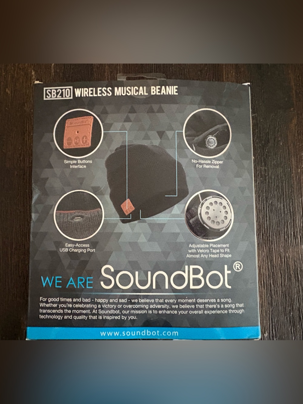 SoundBot SB210 Wireless Musical Beanie — Black